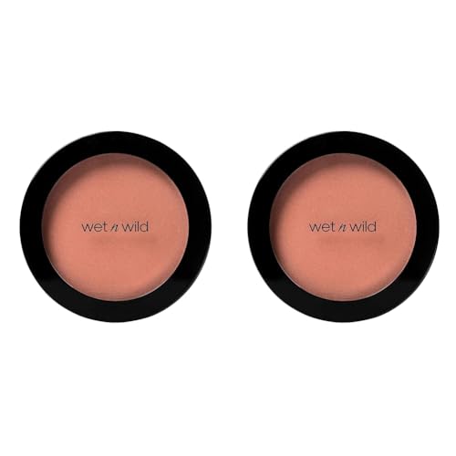 Wet n Wild, Color Icon Blush, kräftiges anpassbares Rouge, gepresstes Puder mit seidigweicher Formel, für einen gesunden Teint und seidigweichen Hautton, Vegan, Mellow Wine (Packung mit 2)