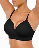 Lover-Beauty Bras for Women Support Push Up Bralettes Full Coverage No Underwire Seamless Comfortable Everyday Bras Black M