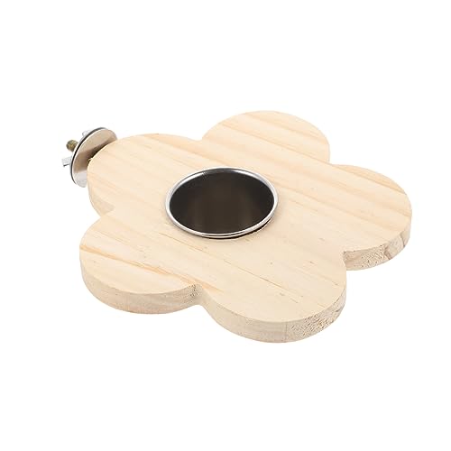 Abaodam Parrot Stand Platform with Feeder Natural Wood Bird Supplies for Pets Sturdy and Wear Resistant Design for Climbing and Resting Creative Activity Space for Birds