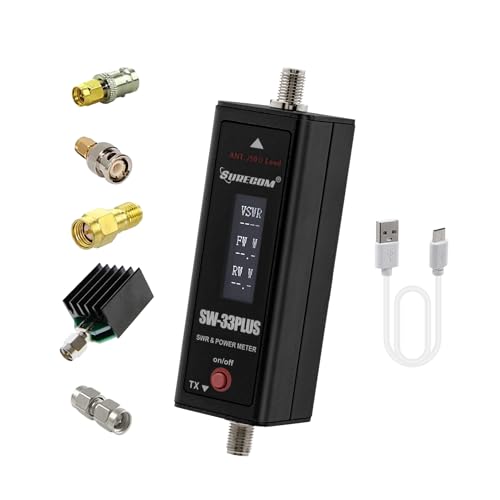 Mcbazel SURECOM SW-33 Plus VHF/UHF 125-525 MHz Mini Two-Way Radio RF Power & SWR Meter