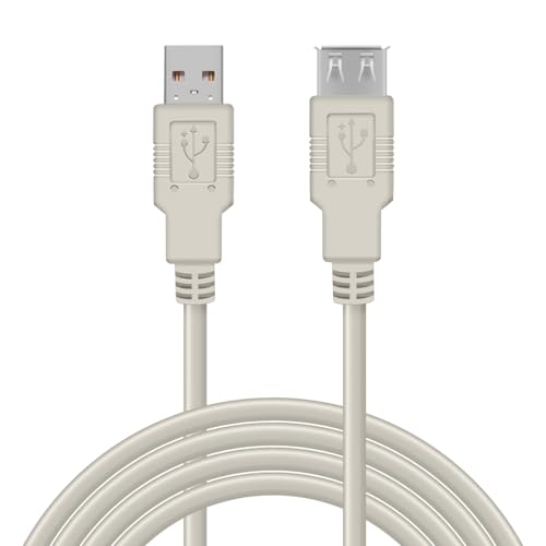 Waytex 11350 Rallonge Câble USB 2.0 Mâle A vers Femelle A 5,00 m, Gris, pour imprimante, scanner, webcam, souris, clavier et tous périphériques USB