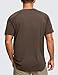 CRZ YOGA Men's Lightweight Short Sleeve T-Shirt Quick Dry Workout Running Athletic Tee Shirt Tops Dark Mocha Large