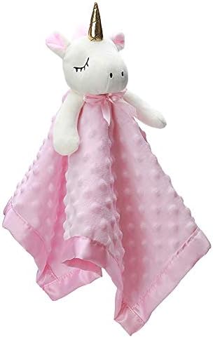 Pro Goleem Unicorn Loveys for Babies Soft Plush Pink Security Blanket for Girls Snuggle Toy Stuffed Animal Lovies for Babies Baby Girl Gifts for Newborn, Infant and Toddler, 16 Inch
