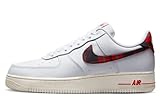 Leder Nike Herren Air Force 1 Lv8 Basketballschuhe, Weiß/University Red-Stadion-Grün, 46 EU