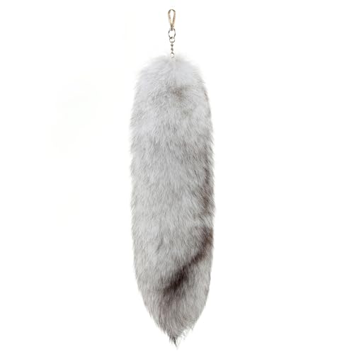 Iivos Fluffy Therian Tail Keychain - Soft Fur, Realistic Colors,
