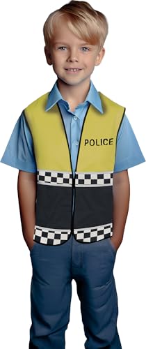FIESTAS GUIRCA | Chaleco de Policía Infantil Unisex amarillo y negro (Talla Única)   Accesorio de Disfraz para Fiestas de Carnaval   Ideal para Juegos de Rol   amarillo y negro