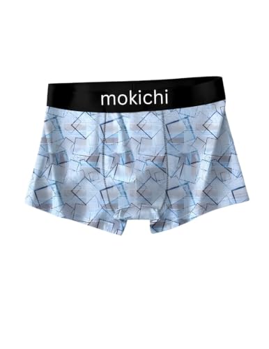 Image of Men's Printed Boxer Briefs | Soft Stretch Breathable Trunks for Men | Comfortable Mid-Rise Innerwear with Elastic Waistband | Everyday Wear | Geometric Print