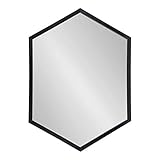 Kate and Laurel Laverty Modern Framed Hexagon Mirror, 22' x 31', Black, Contemporary Geometric Wall...