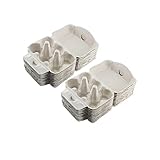 Hepatton 卵ケース 紙の卵パック 6 ガード 鶏卵カートントレイ 蓋付き卵ホルダー収納ボックス卵ラック卵容器 持ち運びが簡単 冷蔵庫収納 20個セット(白い)