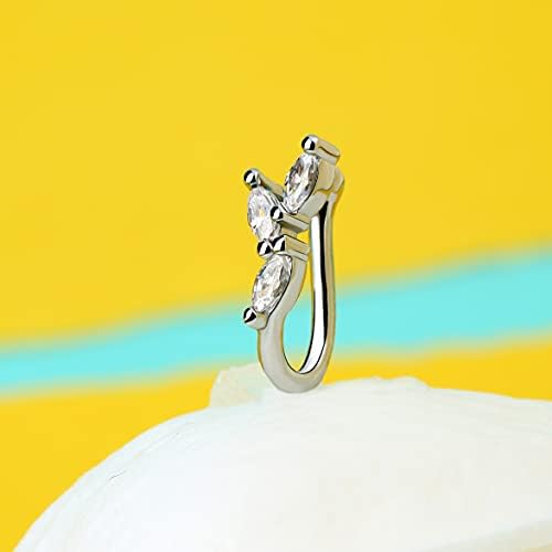 Melighting Nose Hoop 3pcs Fake Nose Piercing Clip Rings Non Piercing Nose Ring Piercing Hoop Nose Cuff Women's Body Piercing Jewellery