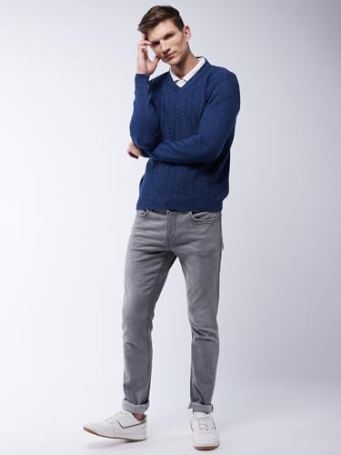 Image of Pivl Men's V Neck Winter Solid Sweater - Warmth and Style for The Season