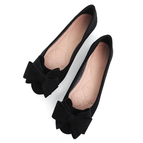 ZTWUTANG Women's Cute Round-Toe Flat Ballet Shoes Comfortable Dress Shoes for Walking2