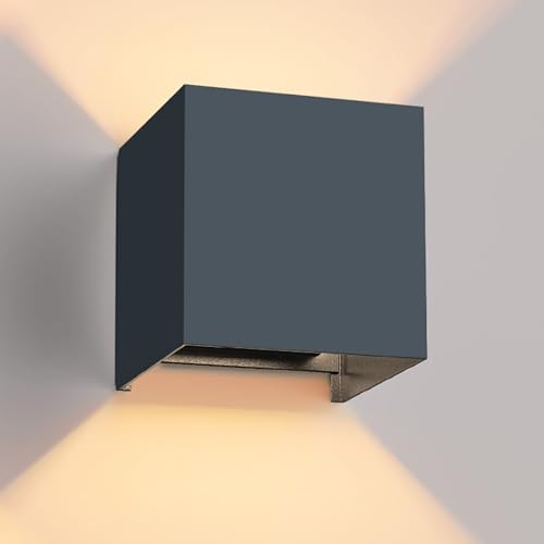 vatato LED Wandleuchte 12W, Innen/Aussen Aluminium Wandlampe Einstellbarer Lichtstrahl, 3000K Warmweiß Außenwandleuchte IP54 für Wohnzimmer Schlafzimmer Garten (Anthrazit 1 Stück) vatato LED Wandleuchte 12W, Innen/Aussen Aluminium Wandlampe Einstellbarer Lichtstrahl, 3000K Warmweiß Außenwandleuchte IP54 für Wohnzimmer Schlafzimmer Garten (Anthrazit 1 Stück)