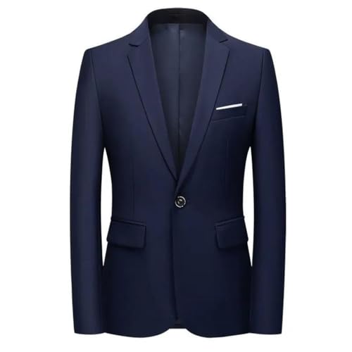 Men's Four Seasons Solid Color Slim Casual Business Suit Jacket Wedding Dress Party Blazer2