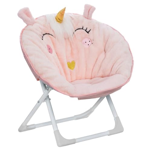 Fauteuil Licorne pour Enfant en Tissu Rose Clair - Atmosphera