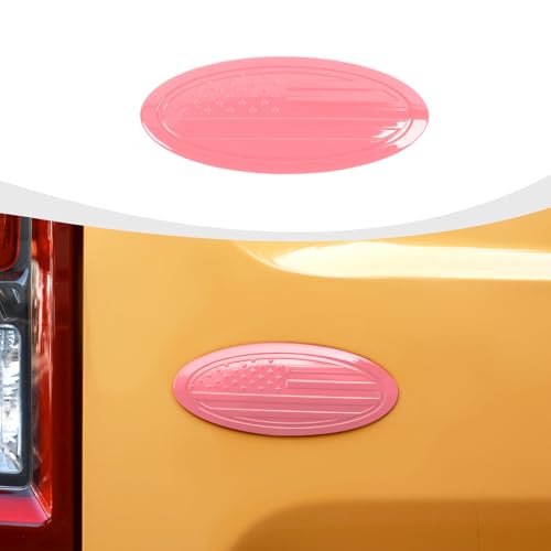 Image of RAZPOY for Bronco Emblem Cover, 5.31inch Rear Tailgate Overlay Badge Emblem Cover Trim Fit for 2021-2026 Ford Bronco & Bronco Sport, USA Flag Pink