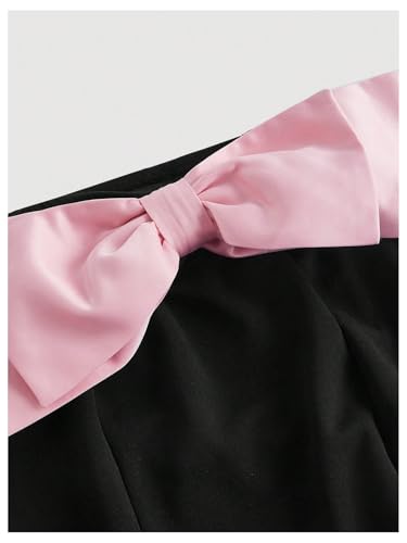 GORGLITTER Women's Bow Strapless Bodycon Mini Dress Off The Shoulder Wedding Guest Birthday Cocktail Going Out Dresses3