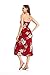 Matchable Family Hawaiian Luau Halter Dress, Pineapple Garden Burgundy, Women, Medium