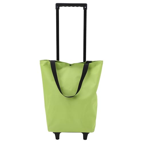 FRCOLOR Carrito de Compras Plegable con Ruedas y Asa Telescópica, Bolsa de Mano Ligera y Portátil en Color Verde, Adecuado para Supermercado y Transporte Fácil de Comestibles