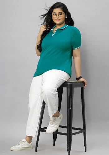 Image of Wear Your Opinion Women's Plus Size Tipped Collar Neck Polo Tshirt