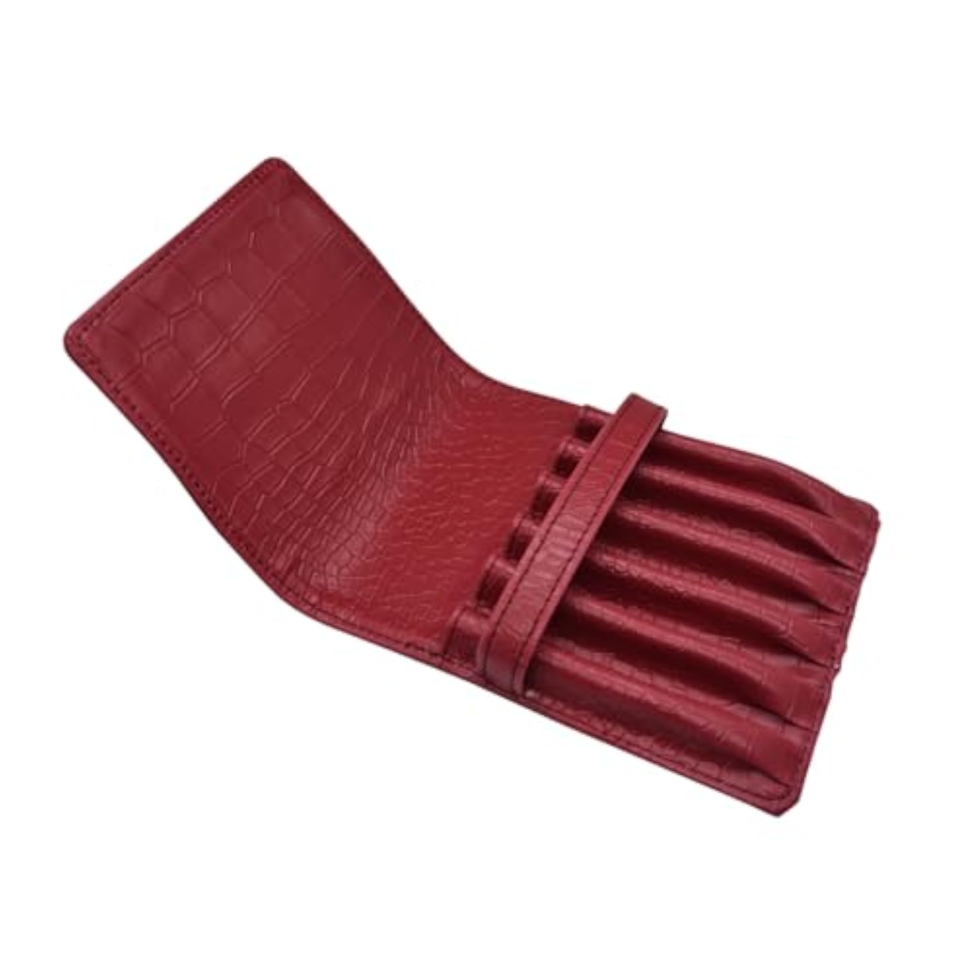 PU Leather Pen Pouch for 6 Pens, Maroon