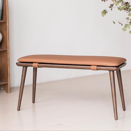 Banco de comedor de madera – Asiento de entrada tapizado para sala de estar y dormitorio – Estilo rústico versátil para decoración de comedor y pasillo