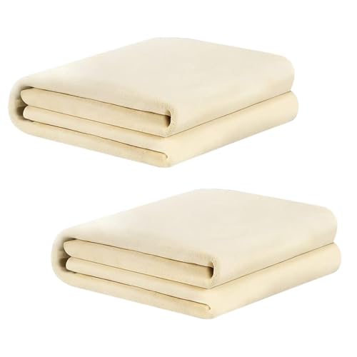KDRNXVAL 2PCS Chamois Leather Cloths for Cars, 40×30cm Ultra-Soft, Scratch-Free, Highly Absorbent Shammy for Car Detailing, Windows, Motorcycles, and Home Cleaning