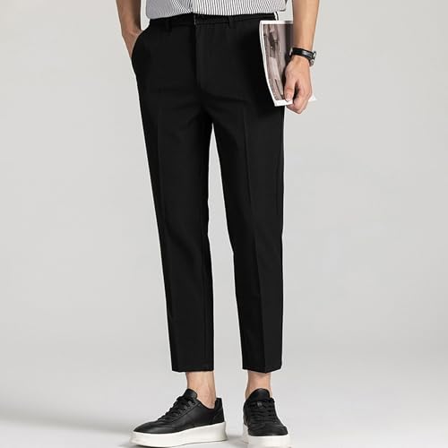 Men's Stretch Skinny Fit Casual Business Pants Straight Slim Fit Chino Pant Men Ankle Length Dress Pants4