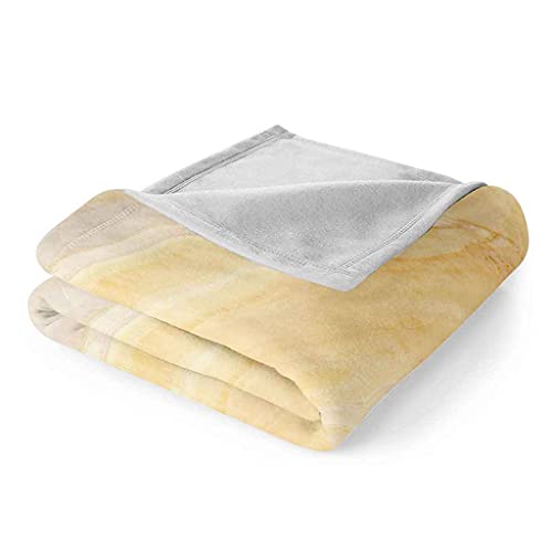 Couverture microfibre de luxe à impression 3D marbrure jaune 150x200