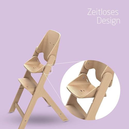 Maxi-Cosi Nesta, Hochstuhl aus Holz ab Baby, Nach Hinten Verstellbarer Hochstuhl, Wächst Mit Ihnen bis zu 99 Jahren, Natural Wood