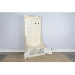 Pemberly Row Modern/Contemporary Marina White Sand Hall Tree Pemberly Row ModernContemporary Marina White Sand Hall Tree