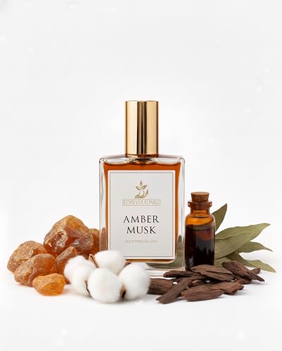 AMBER MUSK Fragrance Perfume Oil - 100% Pure Body Oil Scented Perfume Concentrate Rich Amber Smooth Musk Warm Sensual Unisex Fragrance 0.51 fl. oz / 15ml