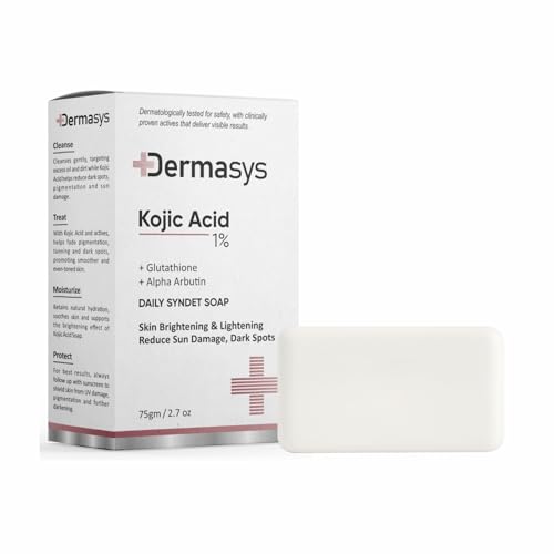 Image of 1% Kojic Acid Soap with Glutathione & Alpha-Arbutin For Pigmentation, Dark Spots & Sun Damage | with Papaya Fruit Extract | Soap for Men & Women | Suitable for All Skin Types | 75 g