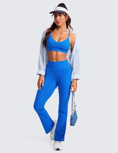 Image of CRZ YOGA Butterluxe V Neck Sports Bras | Light Support, Removable Pads, Yoga, Extremely Soft, Square Back, Adjustable Spaghetti Straps, for Women