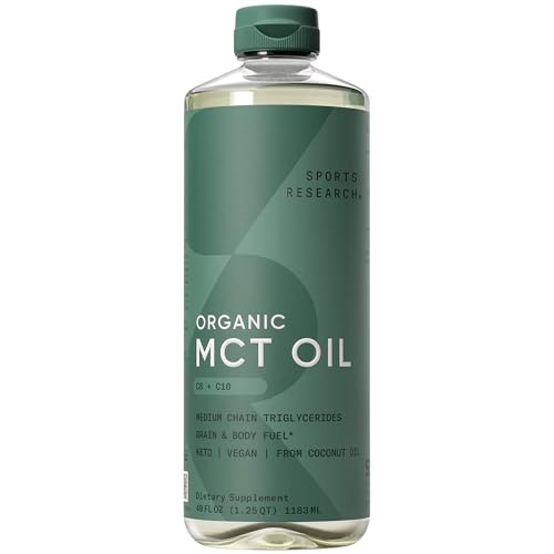 Image of Sports Research Organic Coconut MCT Oil C8+C10-40oz, Unflavored