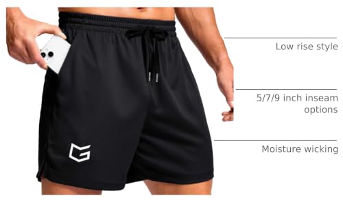 Image of G Gradual Men's Athletic Workout Shorts with Pockets 5 inch /7 inch /9 inch Lightweight Quick Dry Gym Basketball Running Shorts for Men