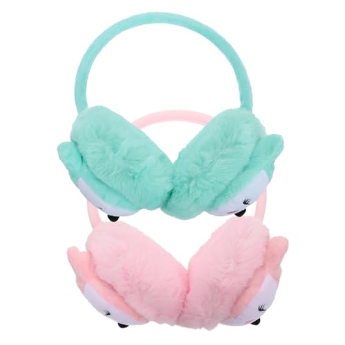 Didiseaon 2pcs Winter Ear Warmers for Boy Girl Cute Fox Design Ear Covers for Comfortable and Soft Ear Muffs Outdoor Activities Winter Ear Protection