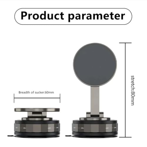 Image of (1 Year Warranty) 360 Vacuum Magnetic Phone Holder for Car, Foldable Dashboard & Windshield Suction Mount, Adjustable Strong Magnetic Car Phone Mount with Full Circle Ring, Universal Mobile Holder