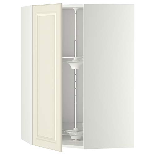Meuble d'angle mural METOD blanc cassé 67,5x67,5x100 cm avec manège de cuisine