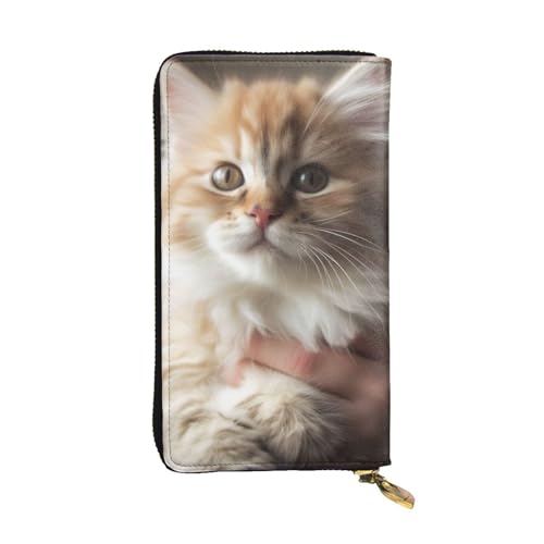 Cute Kitty Wallet For Women Men Clutch Rfid Blocking Leather Wallets Large Capacity Purse Credit Card Holder Money Case With Zipper Phone Holder Long Travel Purse
