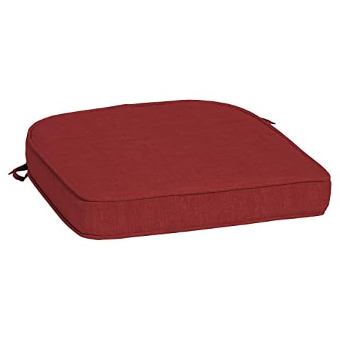 Arden Selections ProFoam Essentials 19 x 20 x 3.5 Inch Rounded Back Outdoor Dining Cushion, Ruby Red Leala Cover