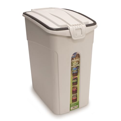 Arquivet, Contenedor hermético para pienso de perros o gatos, Hasta 14 litros, 5 Kg, Cubo para guardar la comida de nuestra mascota, Incluye pala dosificadora,19,5 x 31 x 34 cm