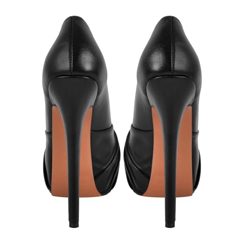 Women's Platform Pumps Shoes Slip On Stilettos PU High Heels2