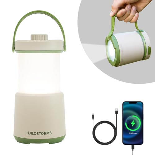 HALOSTORMS LED Camping Lantern Rechargeable, 800LM, 230Hours Runtime, 5 Modes Camping Light with Red Light, IPX4 Waterproof Lantern Flashlight for Hurricane,Emergency,Power Outages,Home,Hiking
