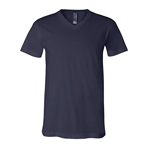 Bella Canvas Unisex Jersey Short-Sleeve V-Neck T-Shirt, Small, Navy