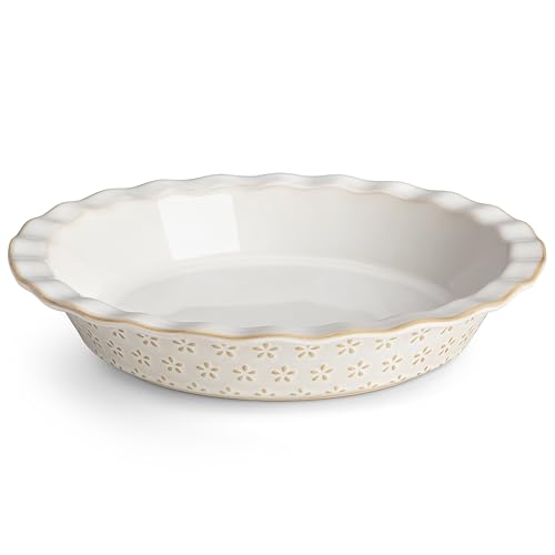 MALACASA Pie Pan, Stoneware Pie Dish for Baking, 45 OZ Deep Dish ...