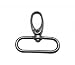 Generic Gun Black 1.5 Inches Inside Diameter Oval Ring Lobster Clasp Claw Swivel Lobster Snap Clasp Hook for Strap Pack of 10