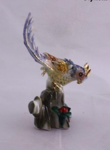 DELICATE Feng Shui Parrot -Hand Crafted and Decorated Chinese Porcelain, Figurine 2113512 (Blue-Orange)