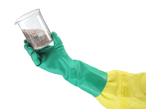 Image of Ansell AlphaTec 37-676 Chemical Resistant Gloves, High-Performance Nitrile Compound, Strong Protection against Acids and Solvents, Food Approved, Industrial Safety Gloves, Green, Size S (12 Pairs)