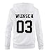 Produktbild Comedy Shirts - Wunsch - Damen Hoodie - Weiss / Schwarz - Gr. S
